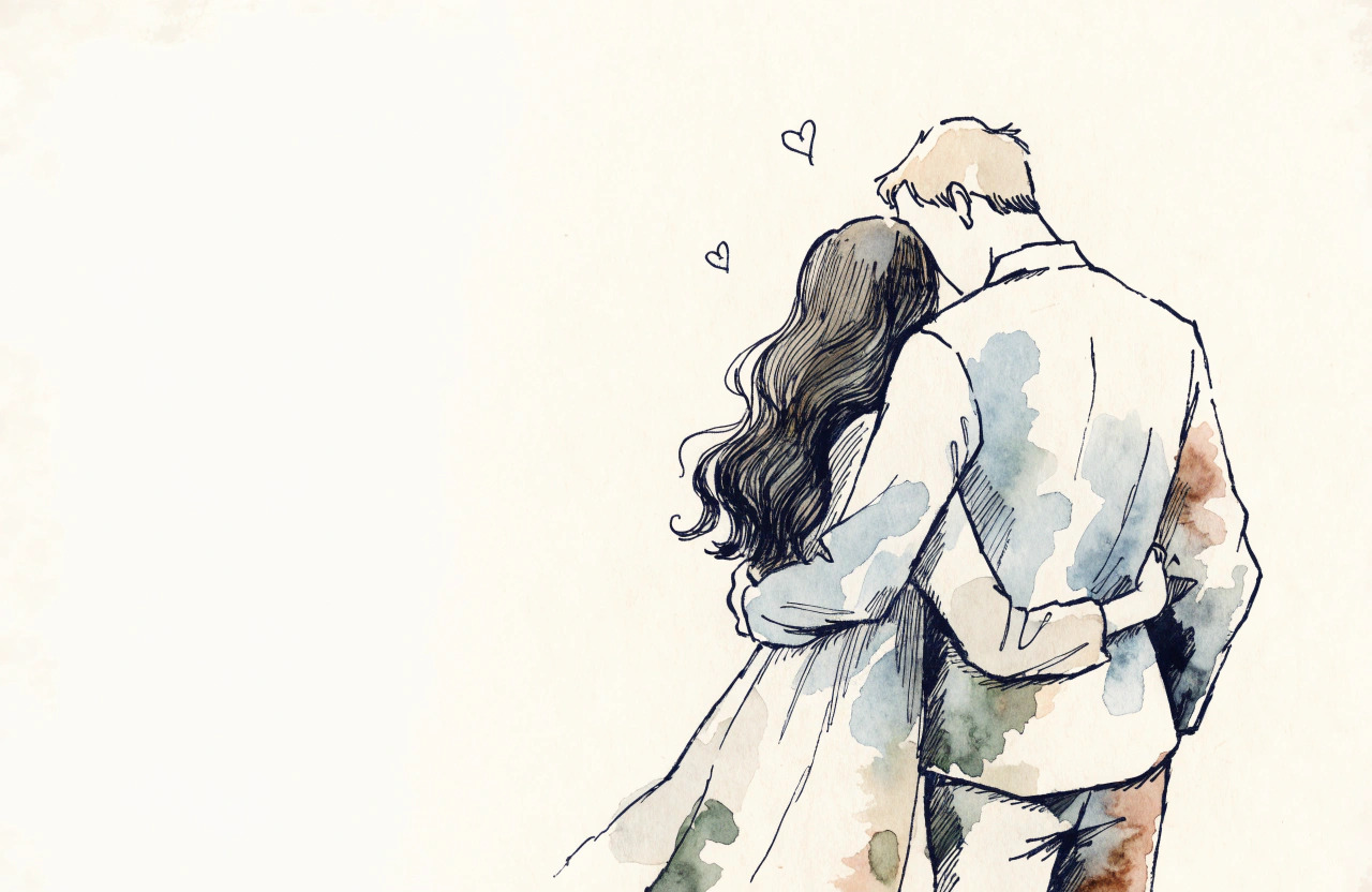 faceless couple illustration
